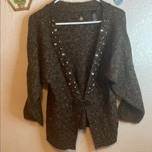 Chico's Black Metallic Cardigan